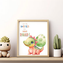 Deixe o Mundo Ouvir o Seu Rugido! Dino Watercolor 