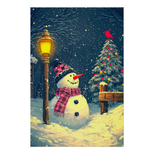 Pôster Deixe-O Neve! Feliz Natal Snowman