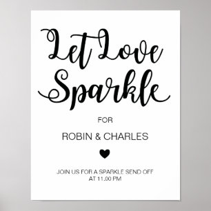 Poster Deixe o sinal do Sparkle de amor   Caligrafia mode