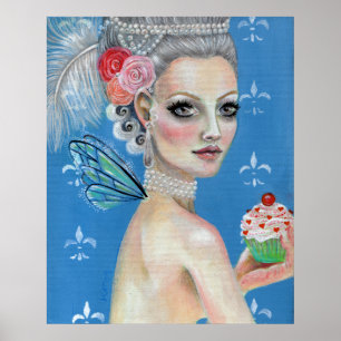 Pôster Deixe-os comer bolo, deixe-os comer cupcake