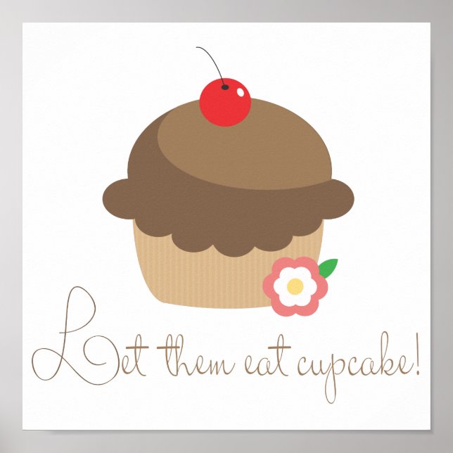 Poster Deixe-Os Comer Cupcake (Frente)