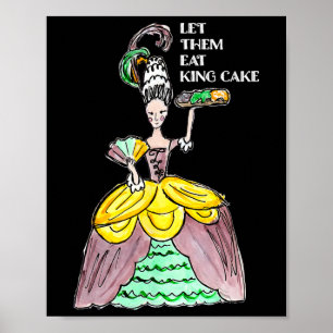 Poster Deixe-Os Comer O Rei Bolo Mardi Gras Comida No Par