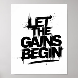 Poster Deixe os Ganhos Começarem Academia Musculação Fitn