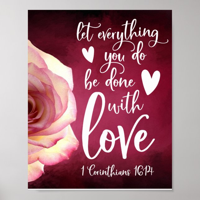 Poster Deixe que tudo que você faz seja feito com amor (Frente)