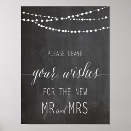 Pôster Deixe seu sinal de casamento de desejos | Caligraf