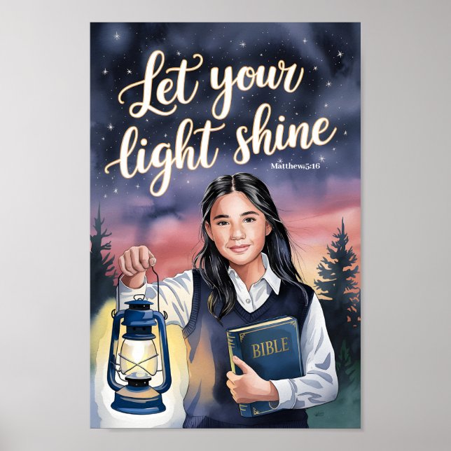 Poster Deixe Sua Arte De Parede Cristã Luminosa. (Frente)