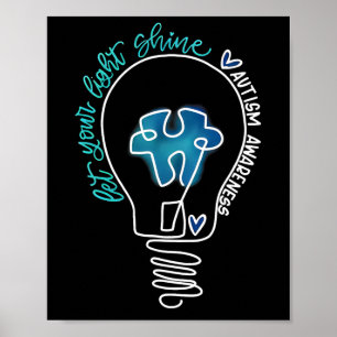 Poster Deixe sua luz brilhar a consciência do autismo