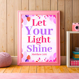 Poster Deixe sua luz brilhar Boho Christian Teen Art