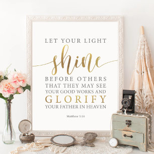 Poster Deixe Sua Luz Brilhar Diante dos Outros Mateus 5:1