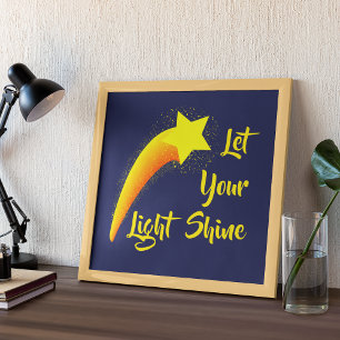 Poster "Deixe sua luz brilhar" disparando sobre Impressã