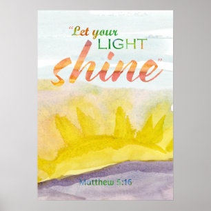 Poster Deixe Sua Luz Brilhar Encorajamento Bíblico