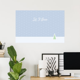 Poster Deixem-na nevar Bolinhas azuis de gelo de árvore d
