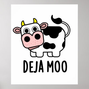 Poster Deja Moo Funny Cow Pun