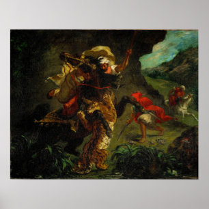 Poster Delacroix - Caça ao Tigre 1854