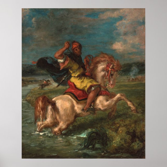 Poster Delacroix - Cavaleiro Cruzando Um Ford (Frente)