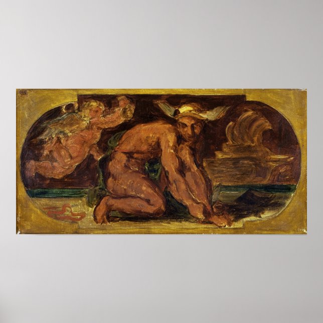 Poster Delacroix - Desenho Mercúrio Para O Salão De Paz (Frente)