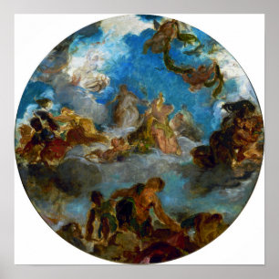 Poster Delacroix - Esboço Para a Paz Desce à Terra