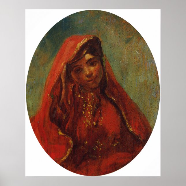 Poster Delacroix - Half Figure Of A Moroccan (Frente)