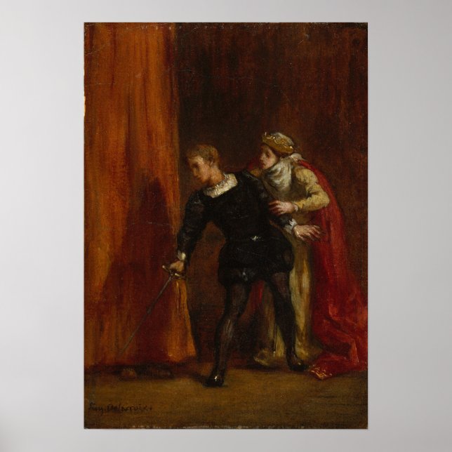 Poster Delacroix - Hamlet E Sua Mãe (Frente)