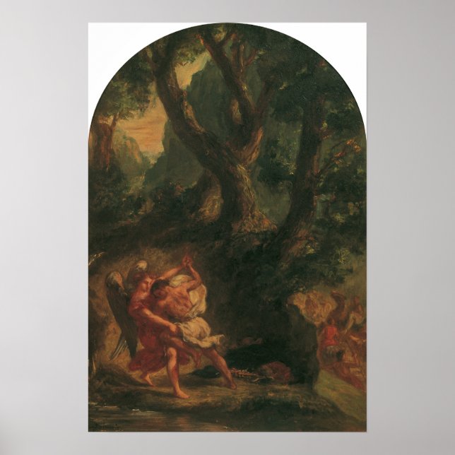 Poster Delacroix - Jacob Luta Com O Anjo (Frente)