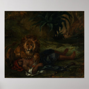 Poster Delacroix - Leão Devorando Um Árabe 1847