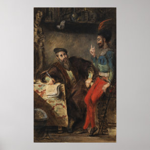 Poster Delacroix - Mefistófeles Aparentes A Fausto