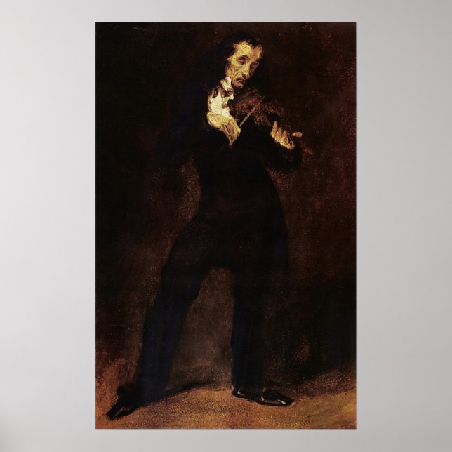Poster Delacroix - Retrato De Paganini (Frente)