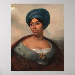 Poster Delacroix - Retrato De Uma Mulher Em Turbo Azul