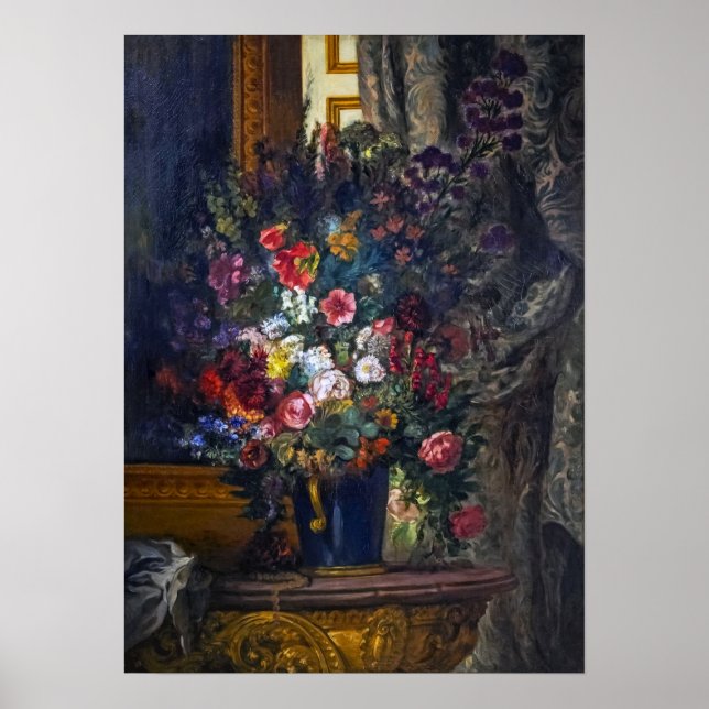 Poster Delacroix - Vaso de Flores Com Console 1849 (Frente)