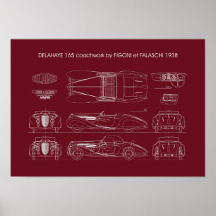 Poster Delahaye 165 Figoni et Falaschi