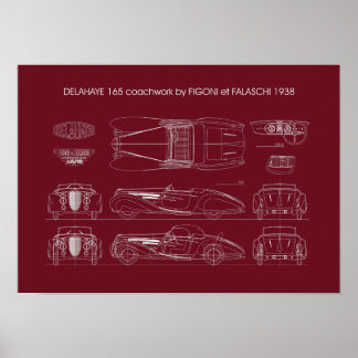 Poster Delahaye 165 Figoni et Falaschi