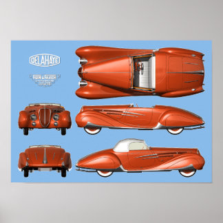 Poster Delahaye 165 Figoni et Falaschi