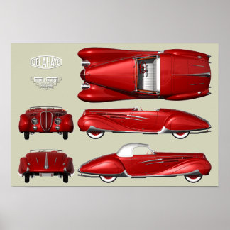 Poster Delahaye 165 Figoni et Falaschi