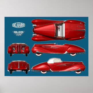 Poster Delahaye 165 Figoni et Falaschi