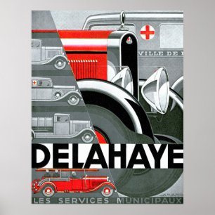 Poster Delahaye ~ Vintage Automobile Anúncio