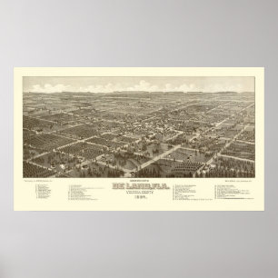 Poster DeLand, Mapa Panorâmico FL - 1884