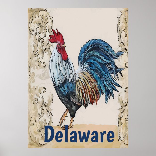 Poster Delaware,Blue Hens, Editar Texto (Frente)