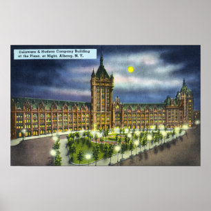 Pôster Delaware e Hudson Co. Edifício à Noite