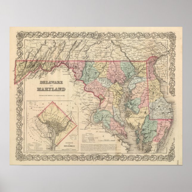 Pôster Delaware e Maryland (Frente)