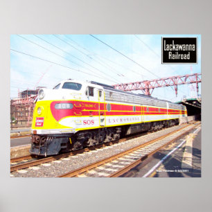 Pôster Delaware Lackawanna e locomotiva ocidental 808