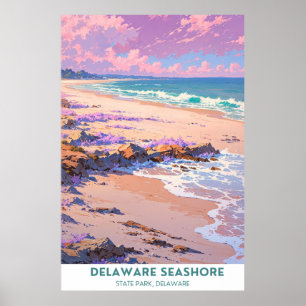 Poster Delaware Seashore, Beauely Delaware Beach