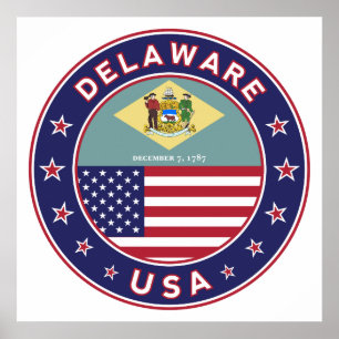 Poster Delaware, t-shirt Delaware, adesivo Delaware