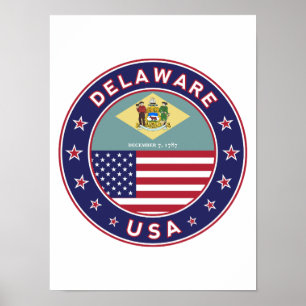 Poster Delaware, t-shirt Delaware, adesivo Delaware