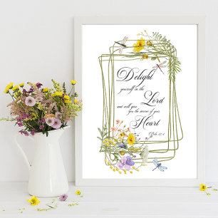 Poster Delecte-se no quadro de flores silvestres do Senho