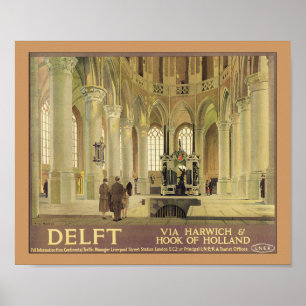 Pôster Delft - através de Harwich & de gancho de Holland