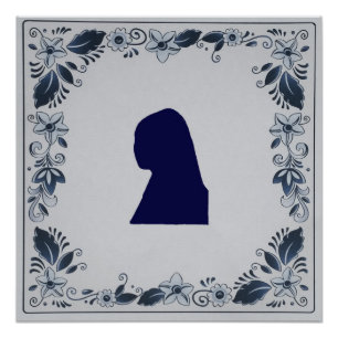 Pôster Delft Blue azulejo Girl with a Pearl Earring