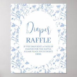 Poster Delft Blue Chinoiserie Chá de fraldas Boy Fralda