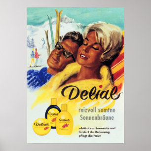 Poster DELIAL Deliciosamente Velvety Sun Tan Lotion Alem