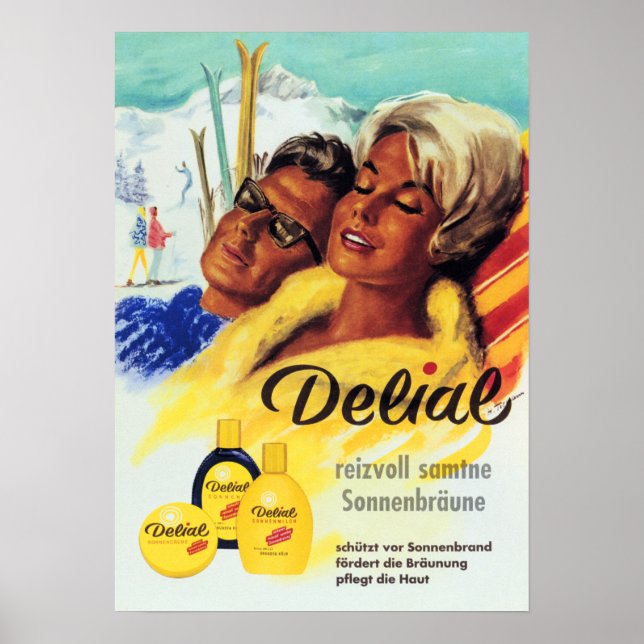 Poster DELIAL Deliciosamente Velvety Sun Tan Lotion Alemã (Frente)