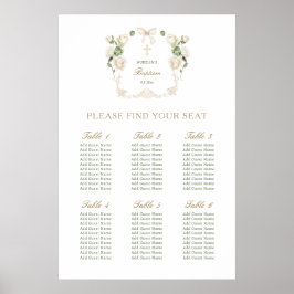 Poster Delicadas Rosas de Marfim Quadro de Assentos de Ba